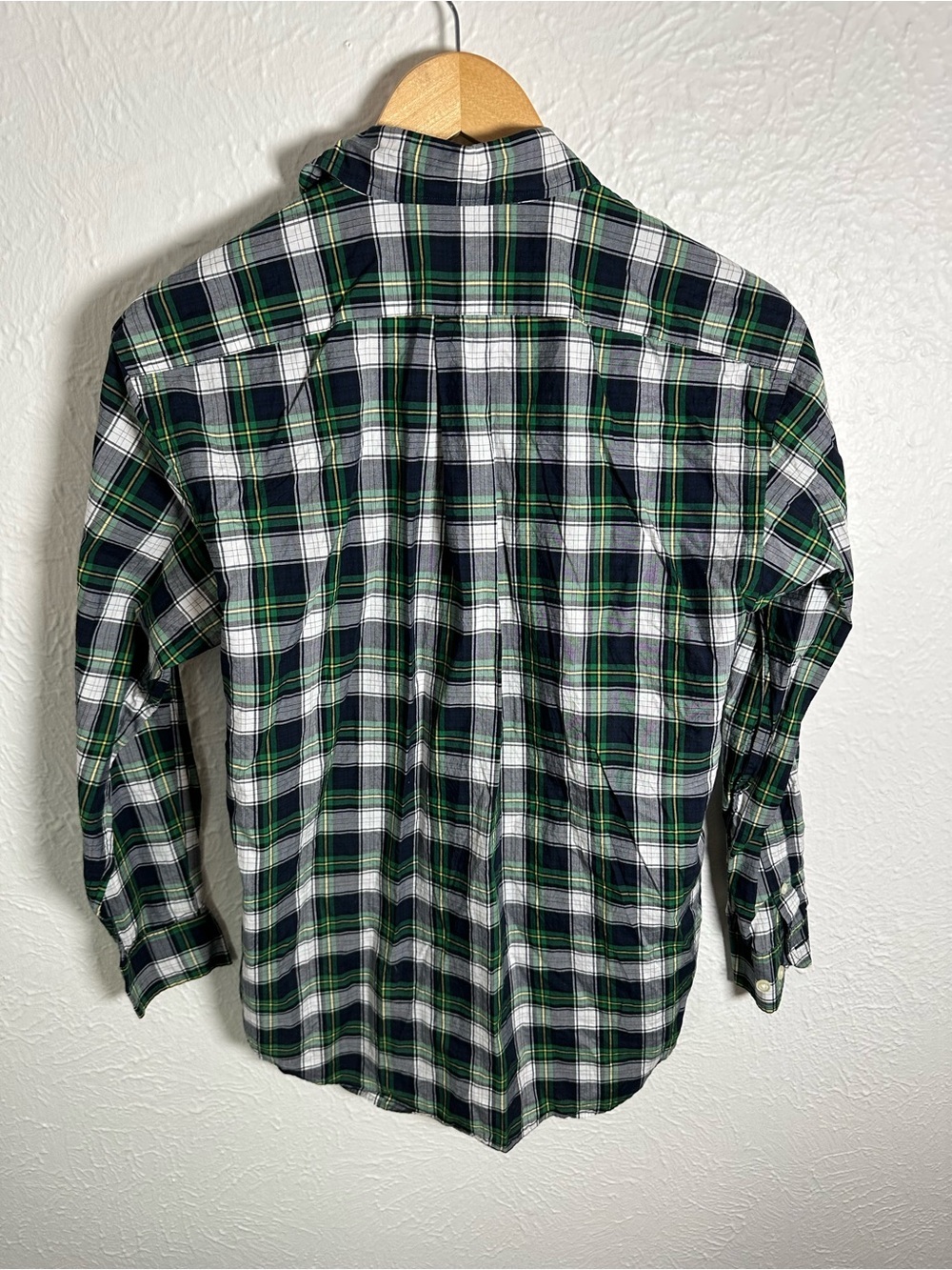 Lauren Ralph Lauren Plaid Button Down Shirt Women's Size 4 Green Tartan Cotton - Picture 6 of 6